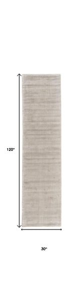 10' Ivory and Tan Hand Woven Runner Rug